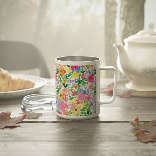 Happy Florals Insulated Coffee Mug, 10oz