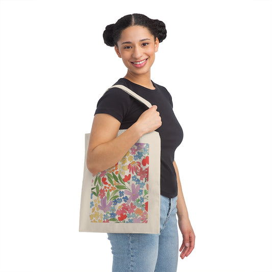 Colorful WildFlower Field Canvas Tote Bag