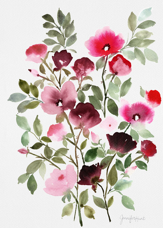 Inky Blooms Artprint
