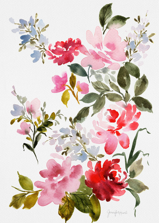 Romantic Rose Garden Artprint