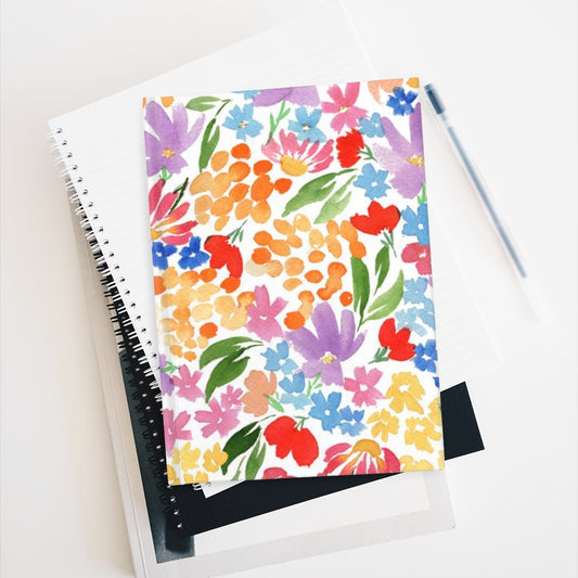 Colorful WildFlower Field Journal - Ruled Line