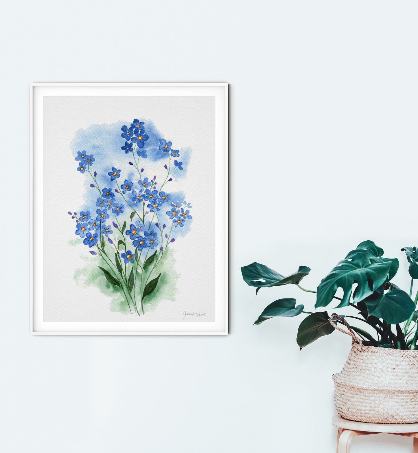 Original Forget-me-not Watercolor Painting