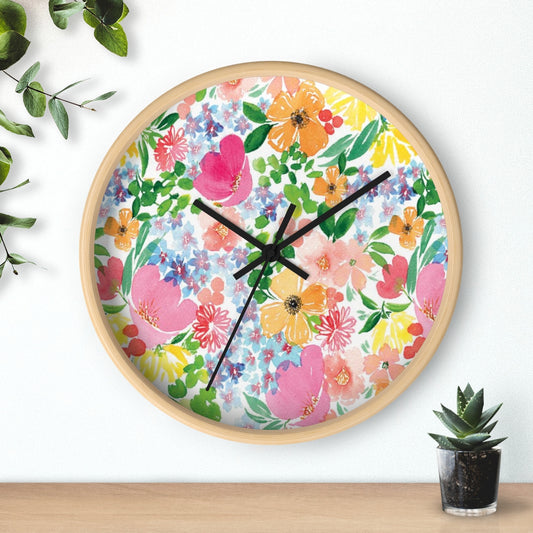 Happy Florals Wall clock
